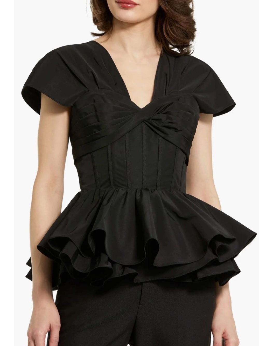 Mac Duggal Peplum Top